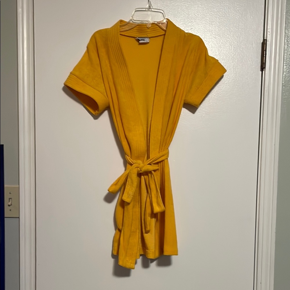 Vibrant Yellow Swim Coverup with Wrap Design